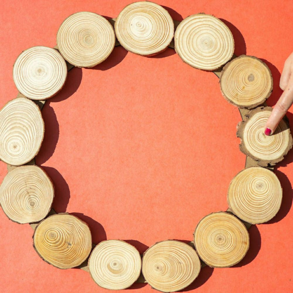 Spring Wood Slice Wreath Kit | Plow & Hearth