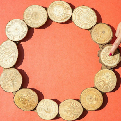 Spring Wood Slice Wreath Kit | Plow & Hearth