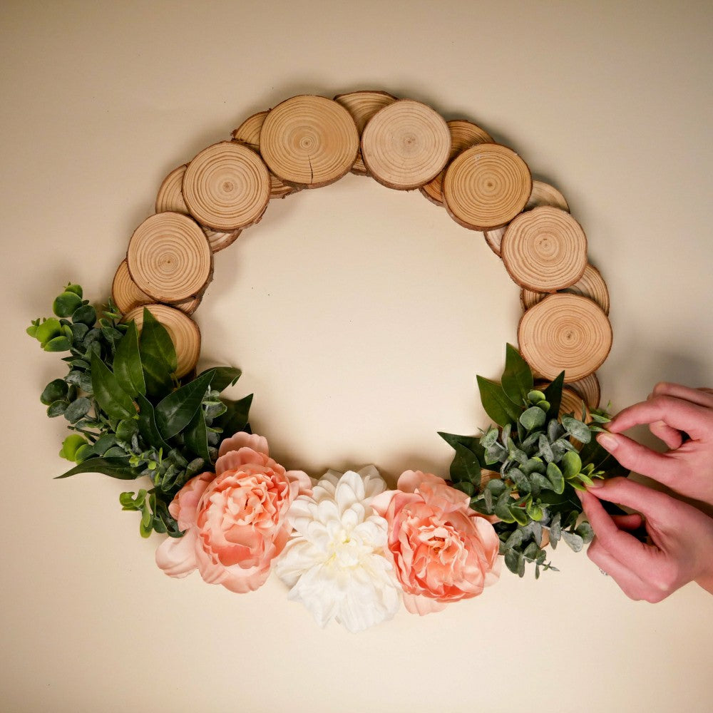 Spring Wood Slice Wreath Kit | Plow & Hearth
