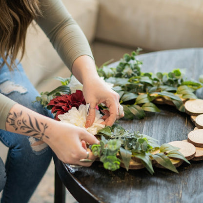 Spring Wood Slice Wreath Kit | Plow & Hearth