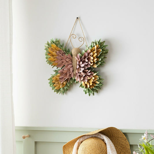 Cottage Garden Faux Floral Hanging Decor Butterfly, 15"L | Plow & Hearth