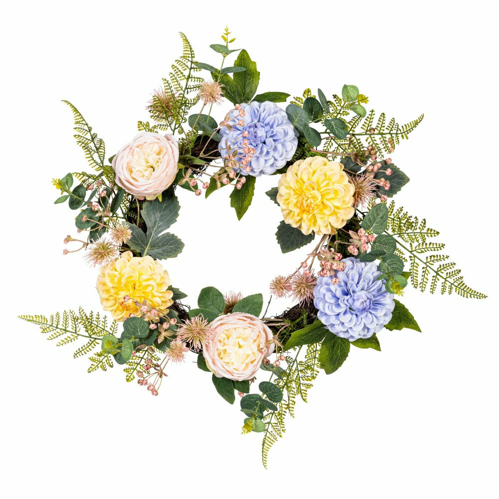 What She Shed Wreath Artificial Floral, 21.5" | Plow & Hearth