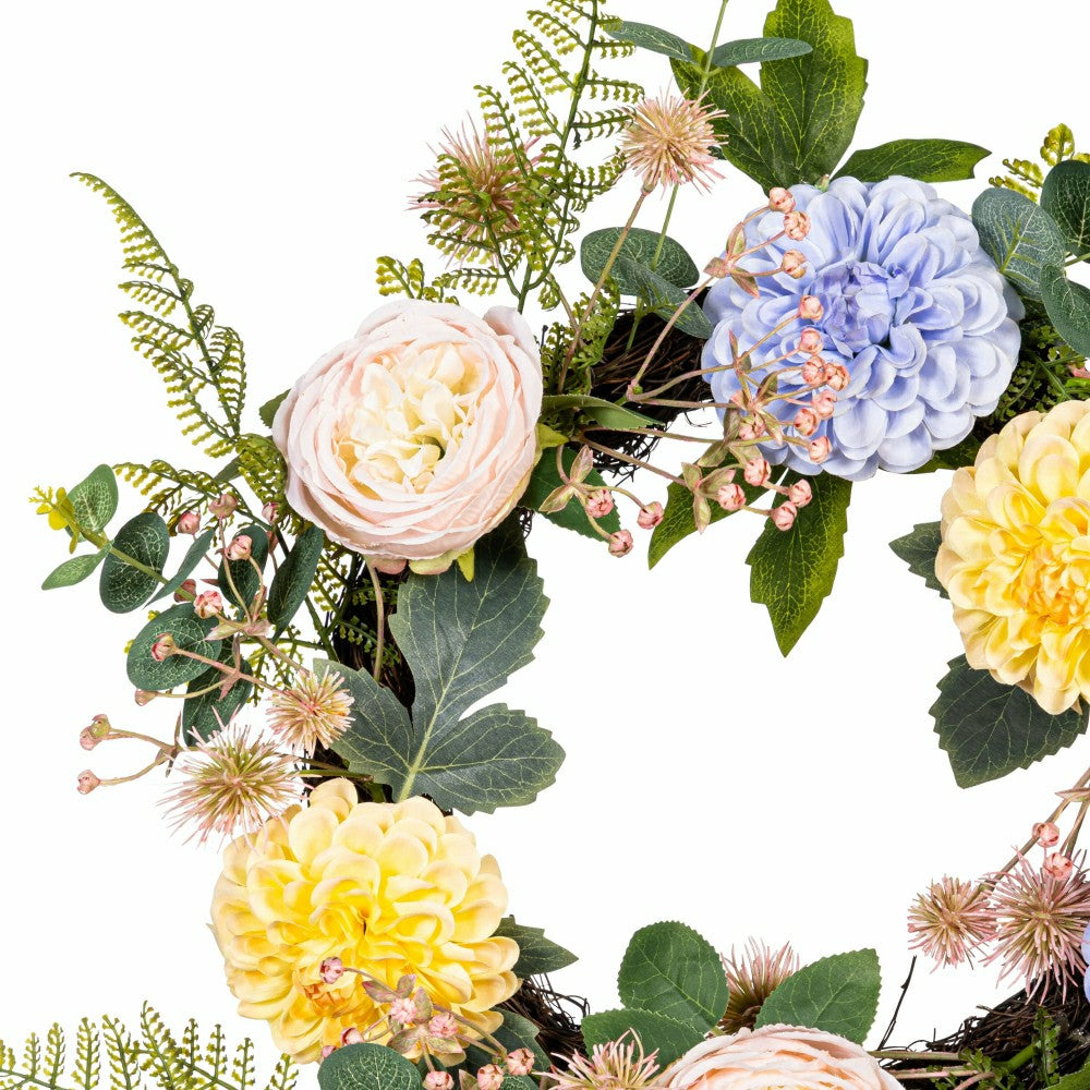What She Shed Wreath Artificial Floral, 21.5" | Plow & Hearth