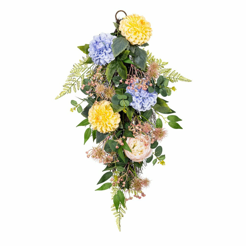 Cottage Garden Swag Artificial Floral, 25"H | Plow & Hearth