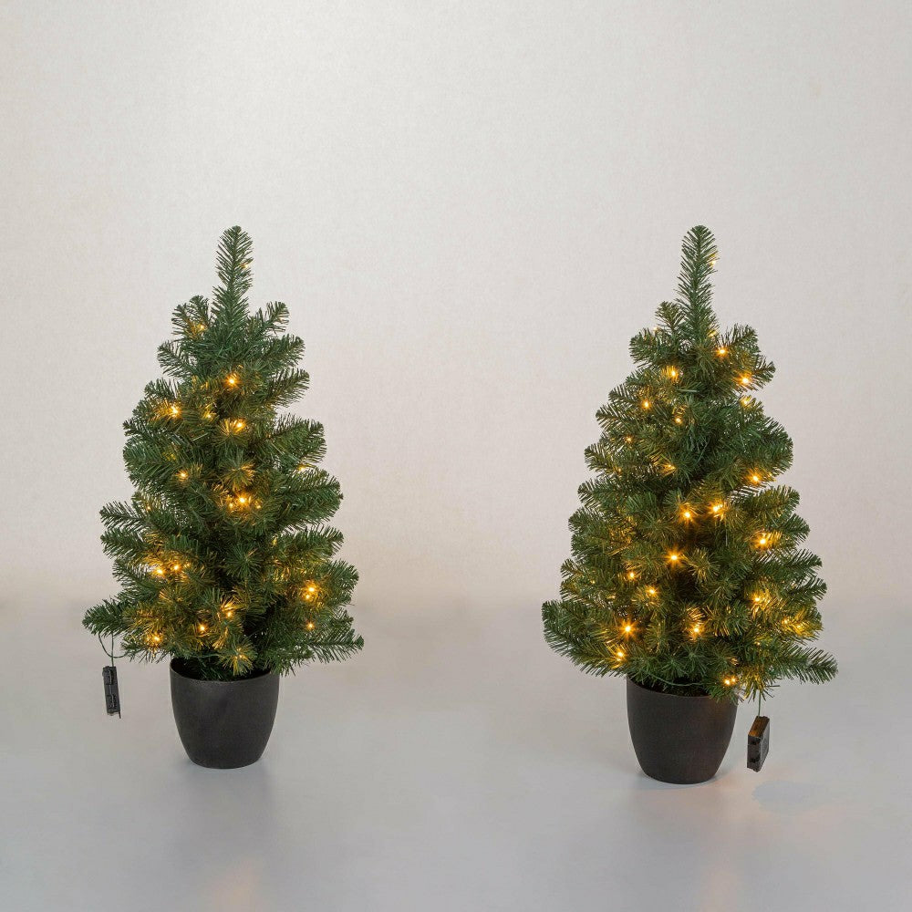 Holiday Porch-In-A-Box Lighted Montfair Pine Decorating Set | Plow & Hearth