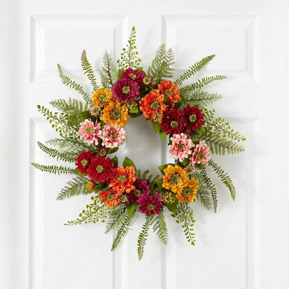 20" Mixed Flower Wreath | Plow & Hearth