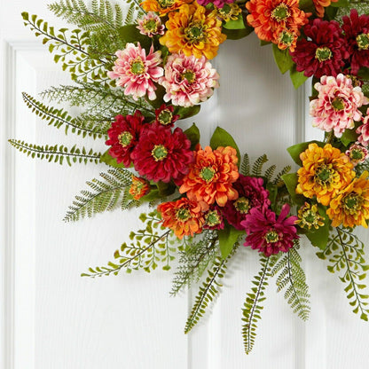 20" Mixed Flower Wreath | Plow & Hearth