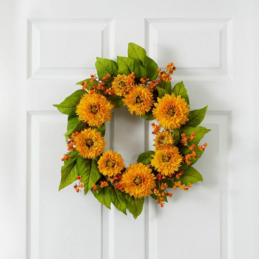 22" Golden Sunflower Wreath | Plow & Hearth
