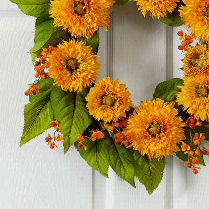 22" Golden Sunflower Wreath | Plow & Hearth