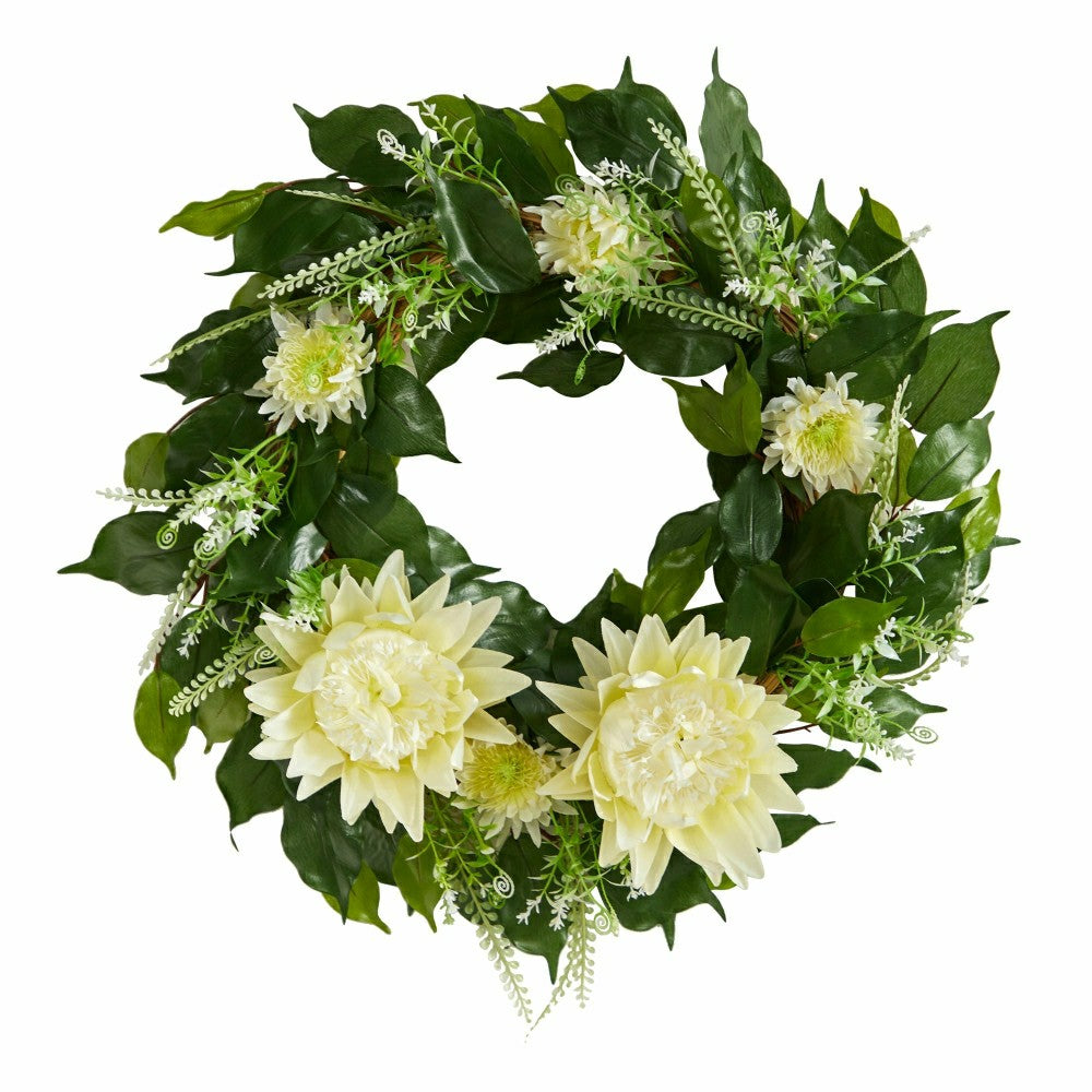 20” Protea Artificial Wreath | Plow & Hearth
