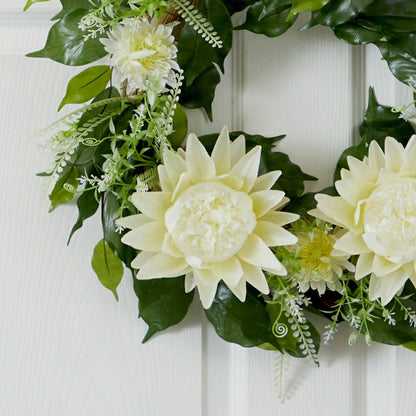 20” Protea Artificial Wreath | Plow & Hearth