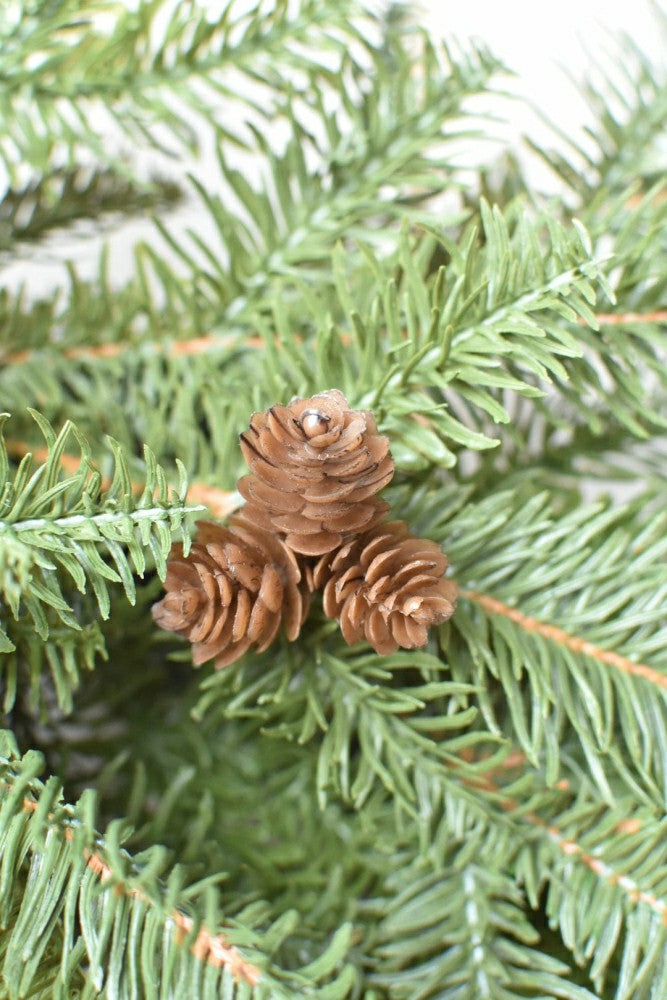 24" Faux Green Spruce Real Touch Wreath w/Faux Pinecones | Plow & Hearth