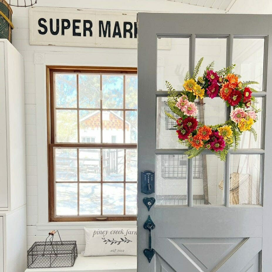 Mixed Flower Wreath, 22" | Plow & Hearth