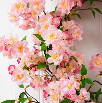 Artificial Pink Cherry Blossom Wreath, 30” | Plow & Hearth