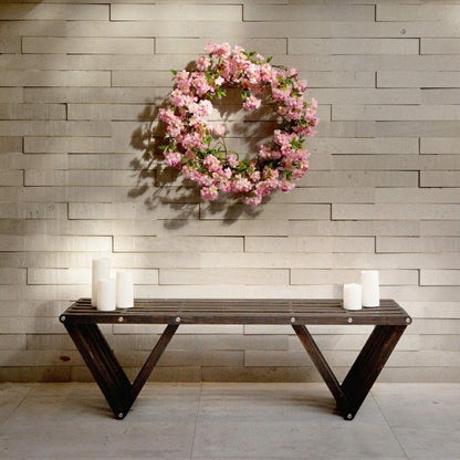 Artificial Pink Cherry Blossom Wreath, 30” | Plow & Hearth