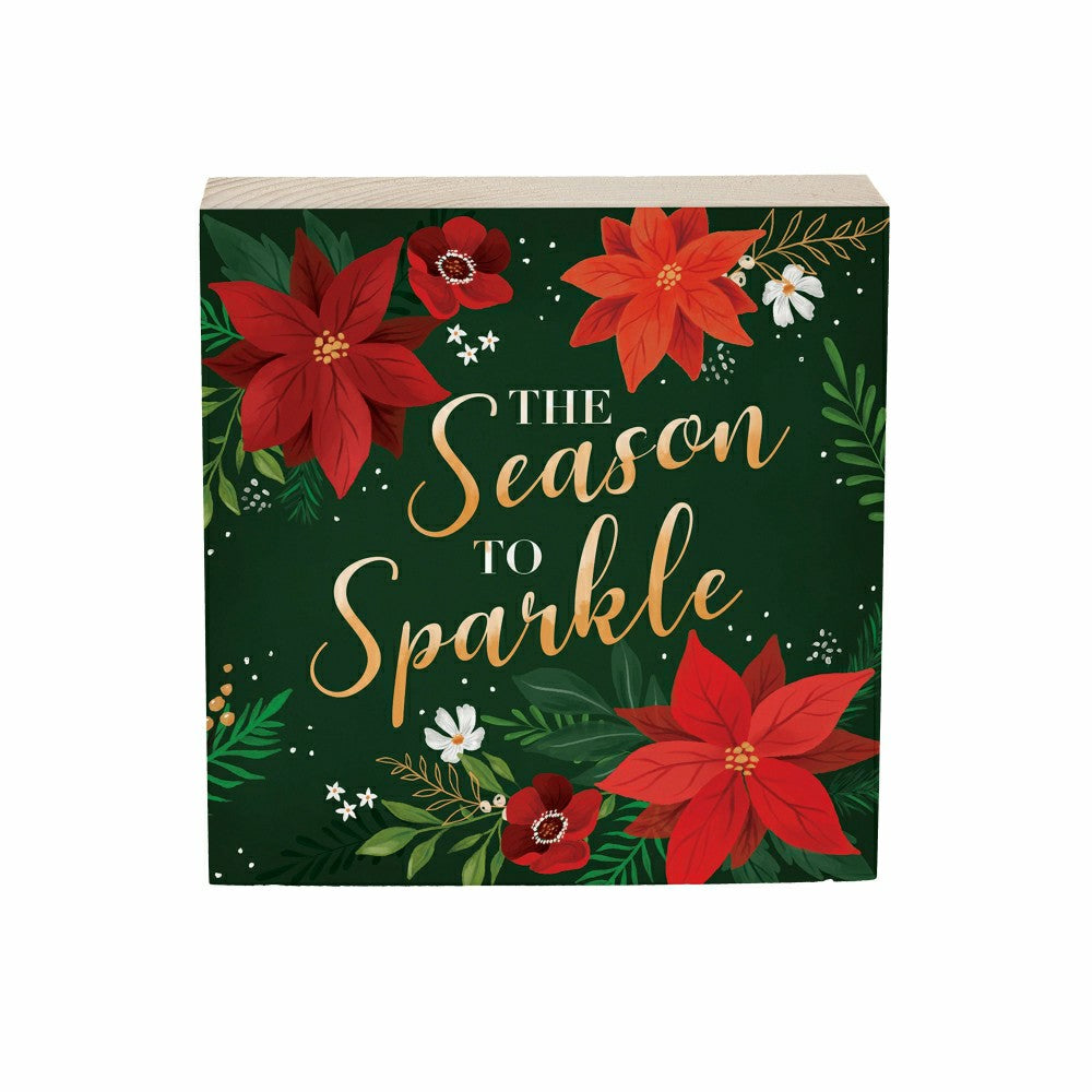 Sign Plock, "THE SEASON TO SPARKLE", 6"x6” | Plow & Hearth