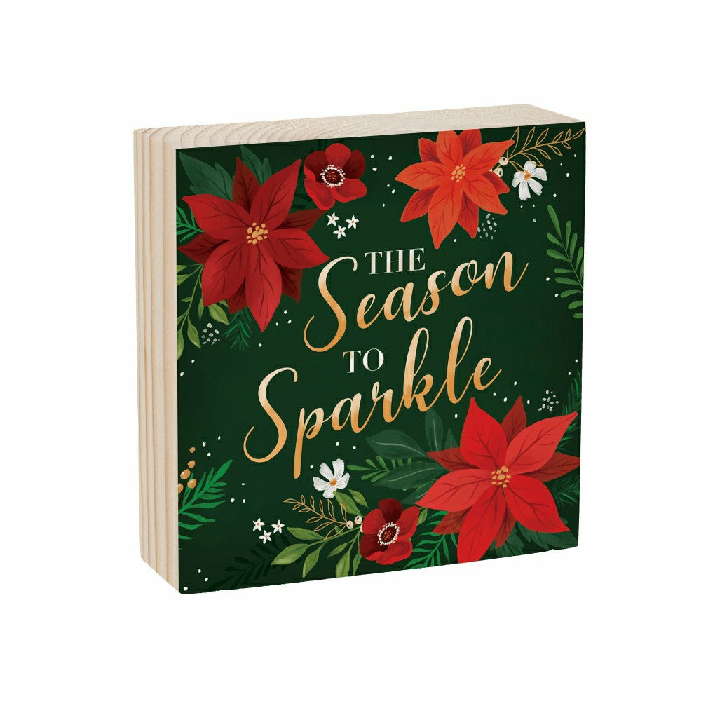 Sign Plock, "THE SEASON TO SPARKLE", 6"x6” | Plow & Hearth
