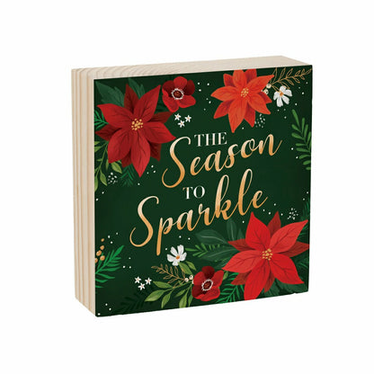 Sign Plock, "THE SEASON TO SPARKLE", 6"x6” | Plow & Hearth