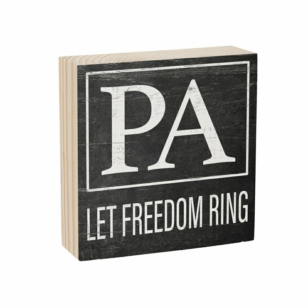 State Sign Wood Block Pennsylvania 6"x6" | Plow & Hearth