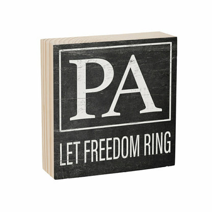 State Sign Wood Block Pennsylvania 6"x6" | Plow & Hearth