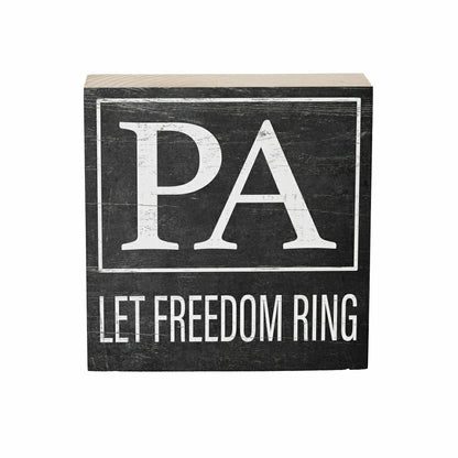 State Sign Wood Block Pennsylvania 6"x6" | Plow & Hearth