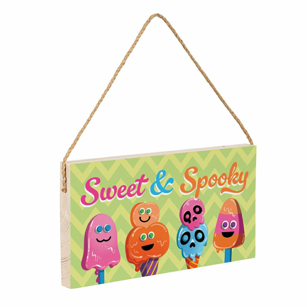 Summerweeen Hanging Sign, Sweet & Spooky, 11" L x 6" H | Plow & Hearth