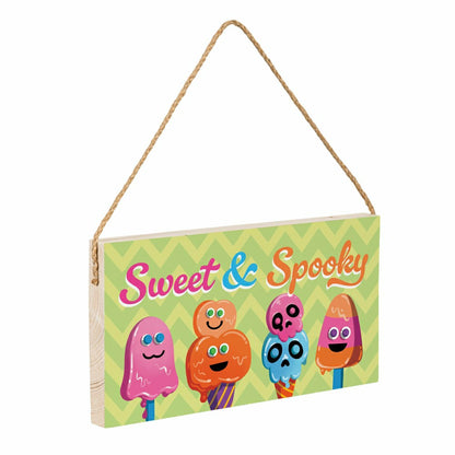 Summerweeen Hanging Sign, Sweet & Spooky, 11" L x 6" H | Plow & Hearth