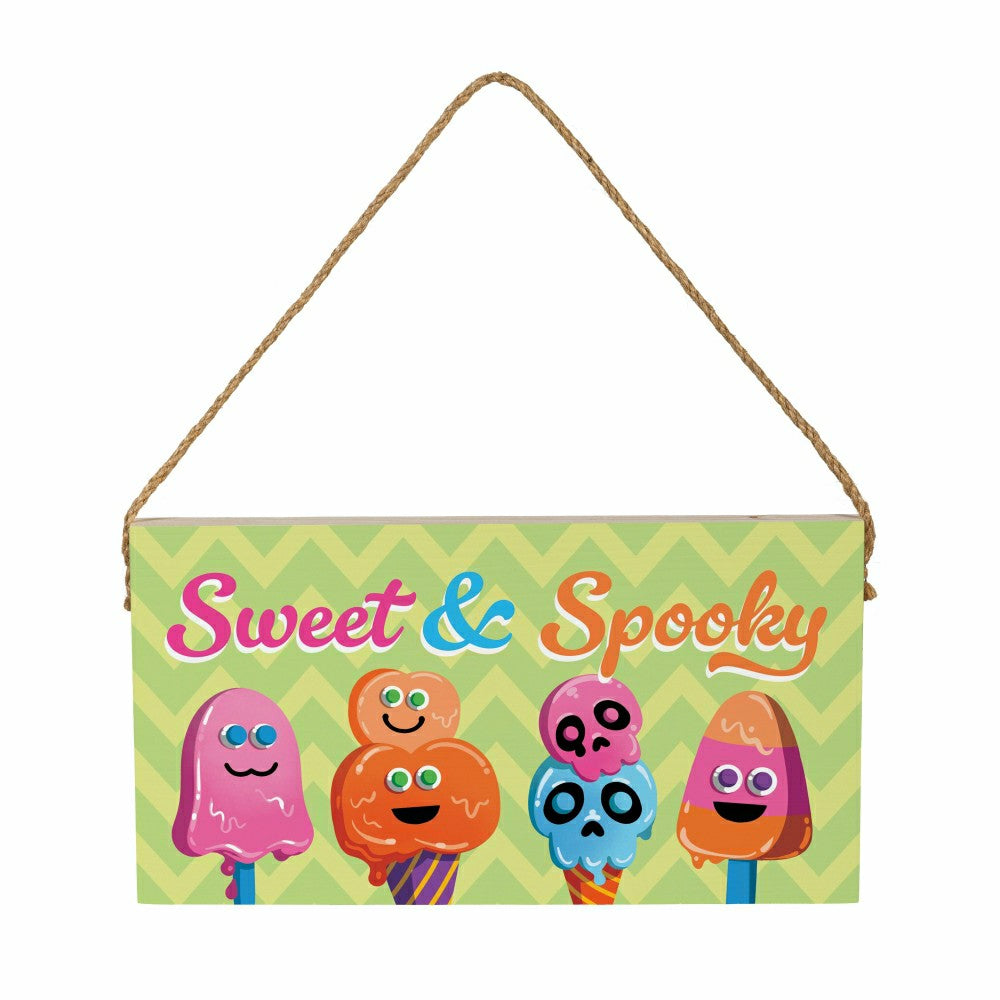Summerweeen Hanging Sign, Sweet & Spooky, 11" L x 6" H | Plow & Hearth