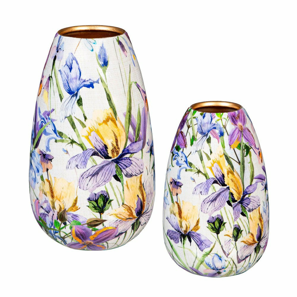Golden Lilac Metal Vase Set | Plow & Hearth