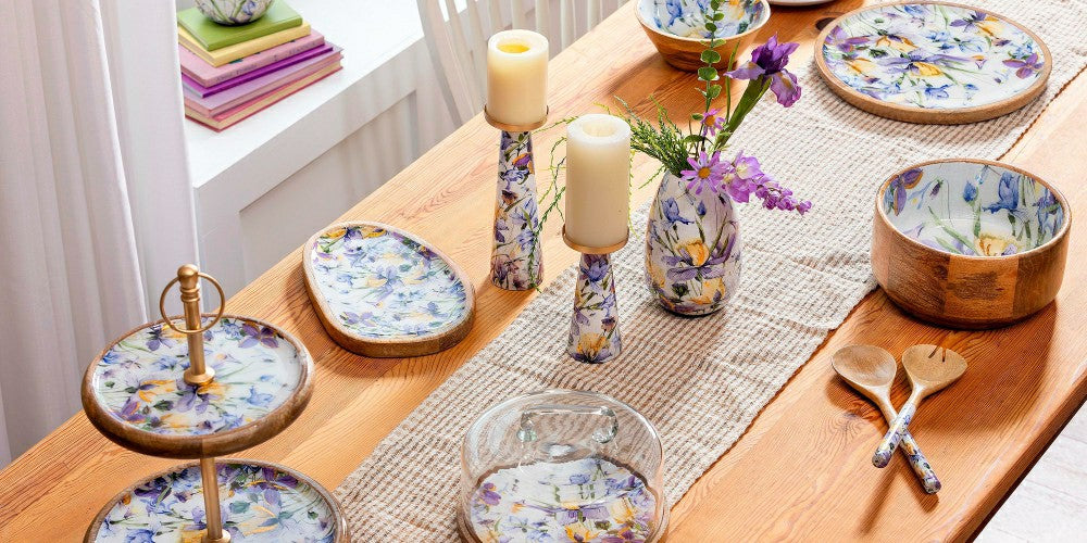 Golden Lilac Metal Vase Set | Plow & Hearth