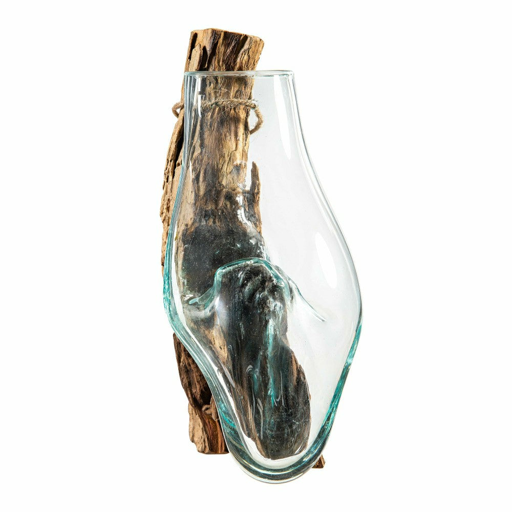 Wall Mounted Glass Planter on Driftwood | Plow & Hearth