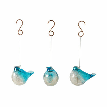 Hanging Bird Glass Airplant Holders, Set of 3 | Plow & Hearth