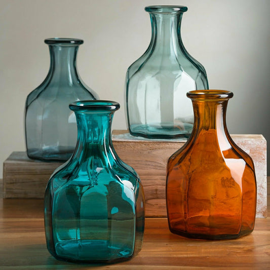 Zeta Geometric Recycled Glass Vase | Plow & Hearth