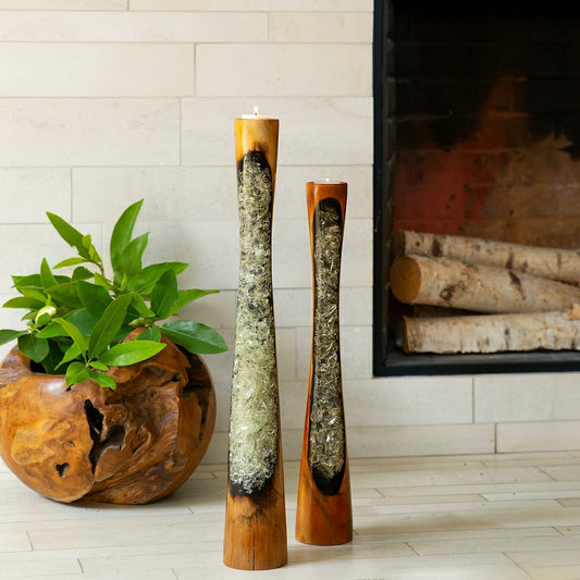 Small Wood & Resin Vase | Plow & Hearth