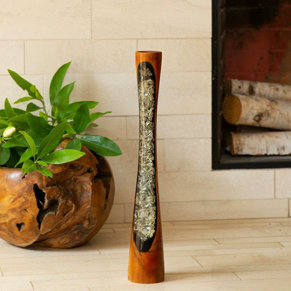 Small Wood & Resin Vase | Plow & Hearth