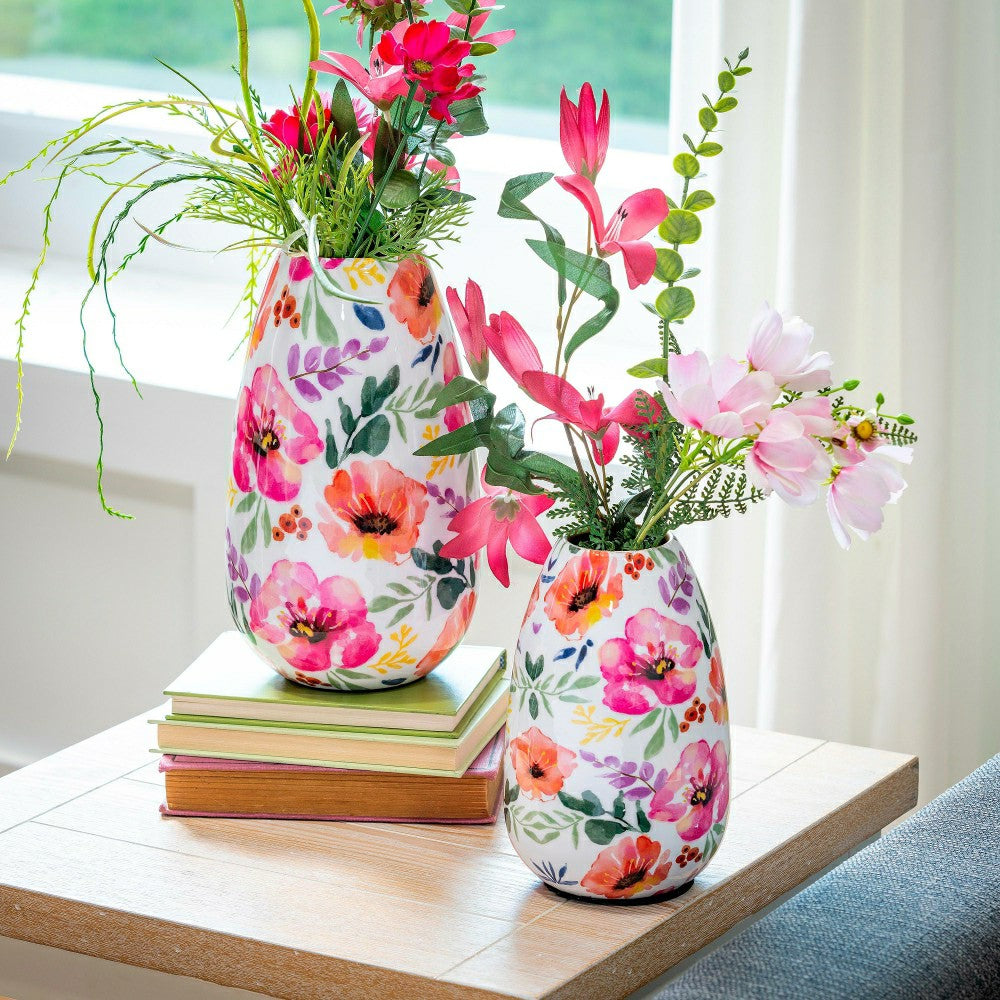 Pastels of Nature Metal Vase Set | Plow & Hearth
