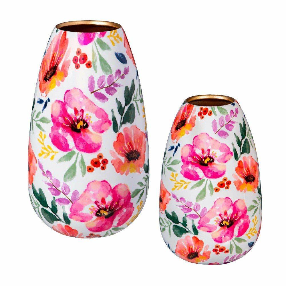 Pastels of Nature Metal Vase Set | Plow & Hearth