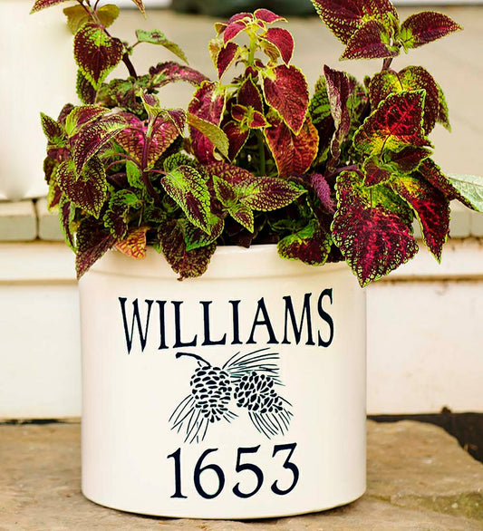 Personalized Pine Cone Crock | Plow & Hearth