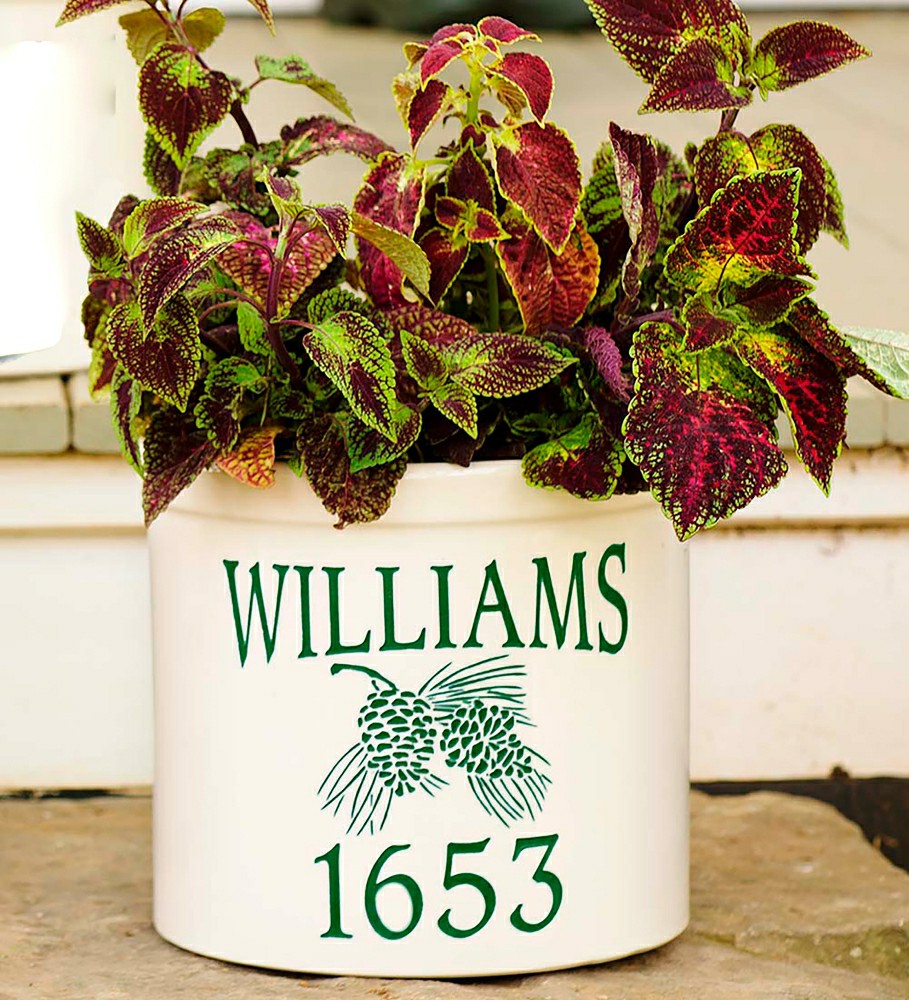 Personalized Pine Cone Crock | Plow & Hearth