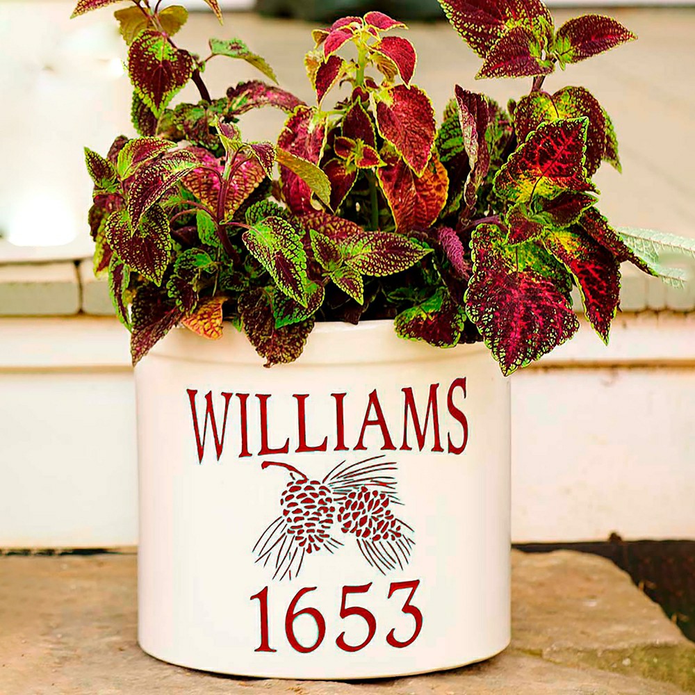 Personalized Pine Cone Crock | Plow & Hearth