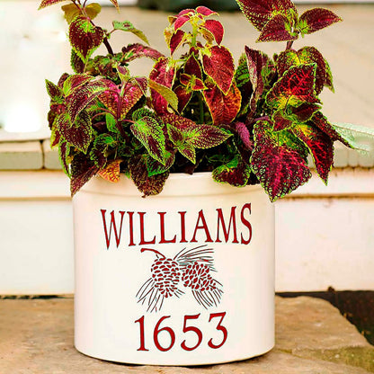 Personalized Pine Cone Crock | Plow & Hearth