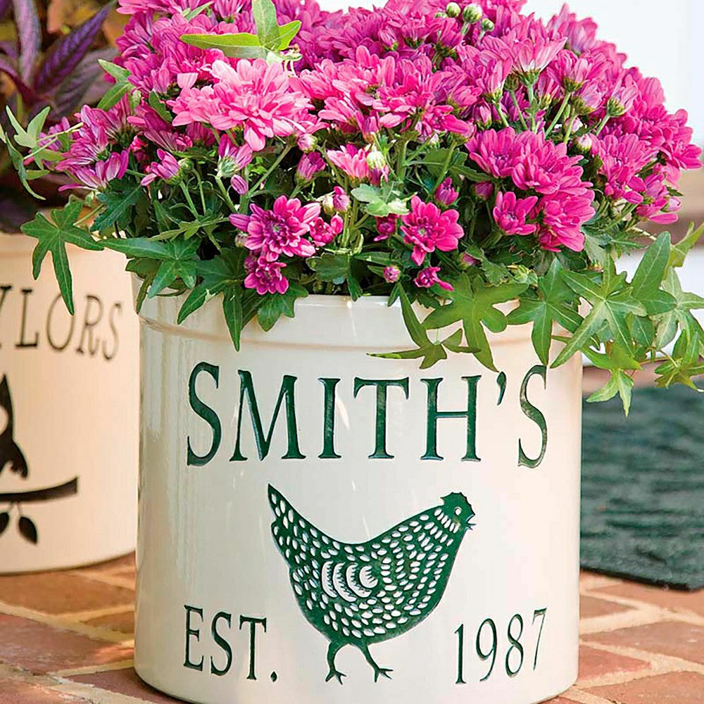 USA-Made Handcrafted Personalized Chicken Crock | Plow & Hearth
