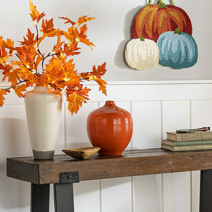 Handmade Small Round Clay Alexandria Vase | Plow & Hearth
