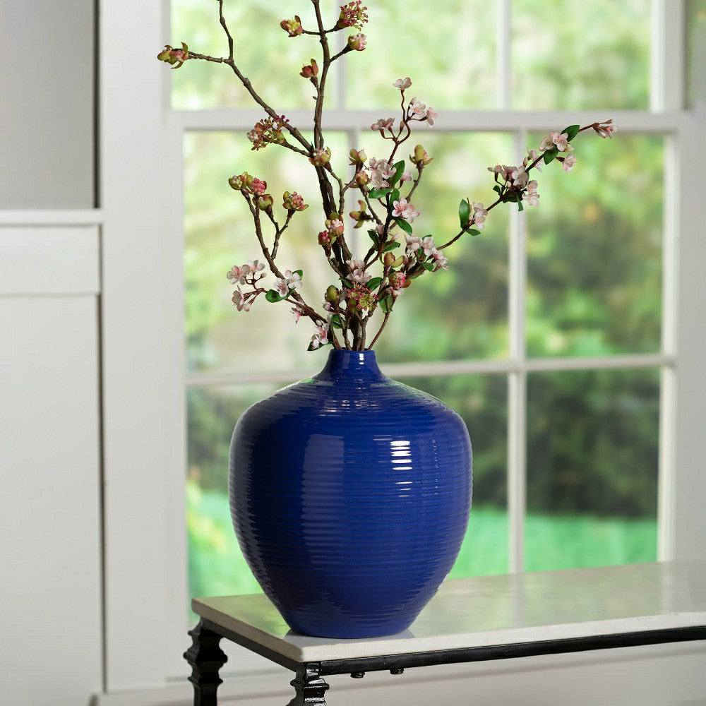 Handmade Small Round Clay Alexandria Vase | Plow & Hearth