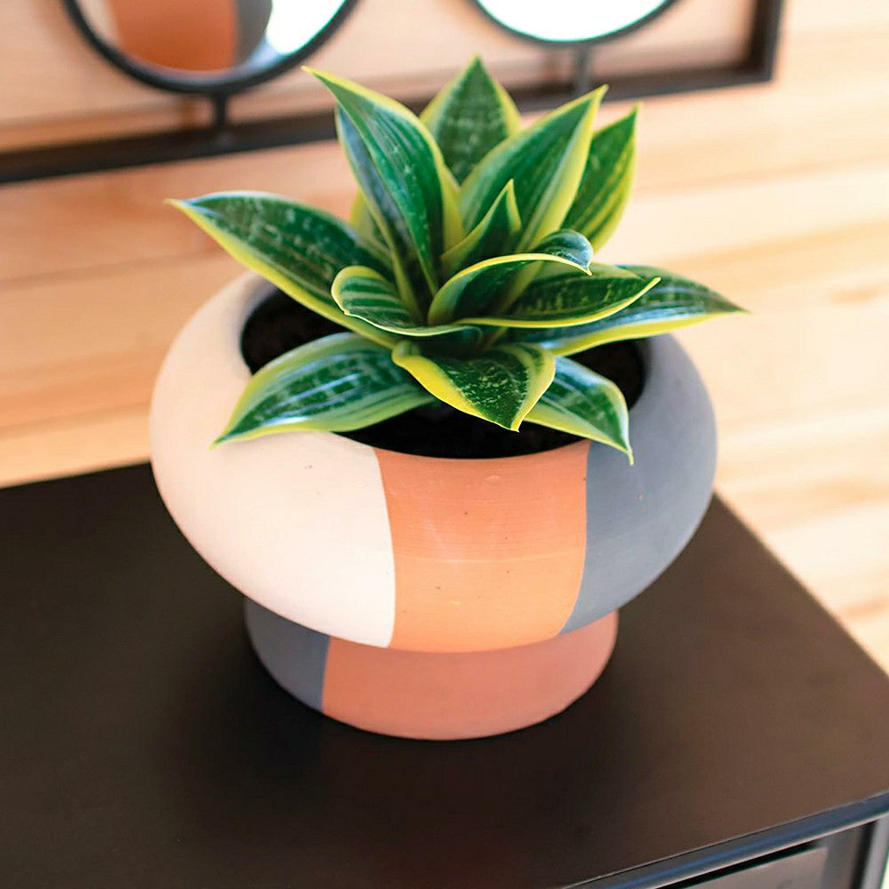 Low Striped Planter | Plow & Hearth