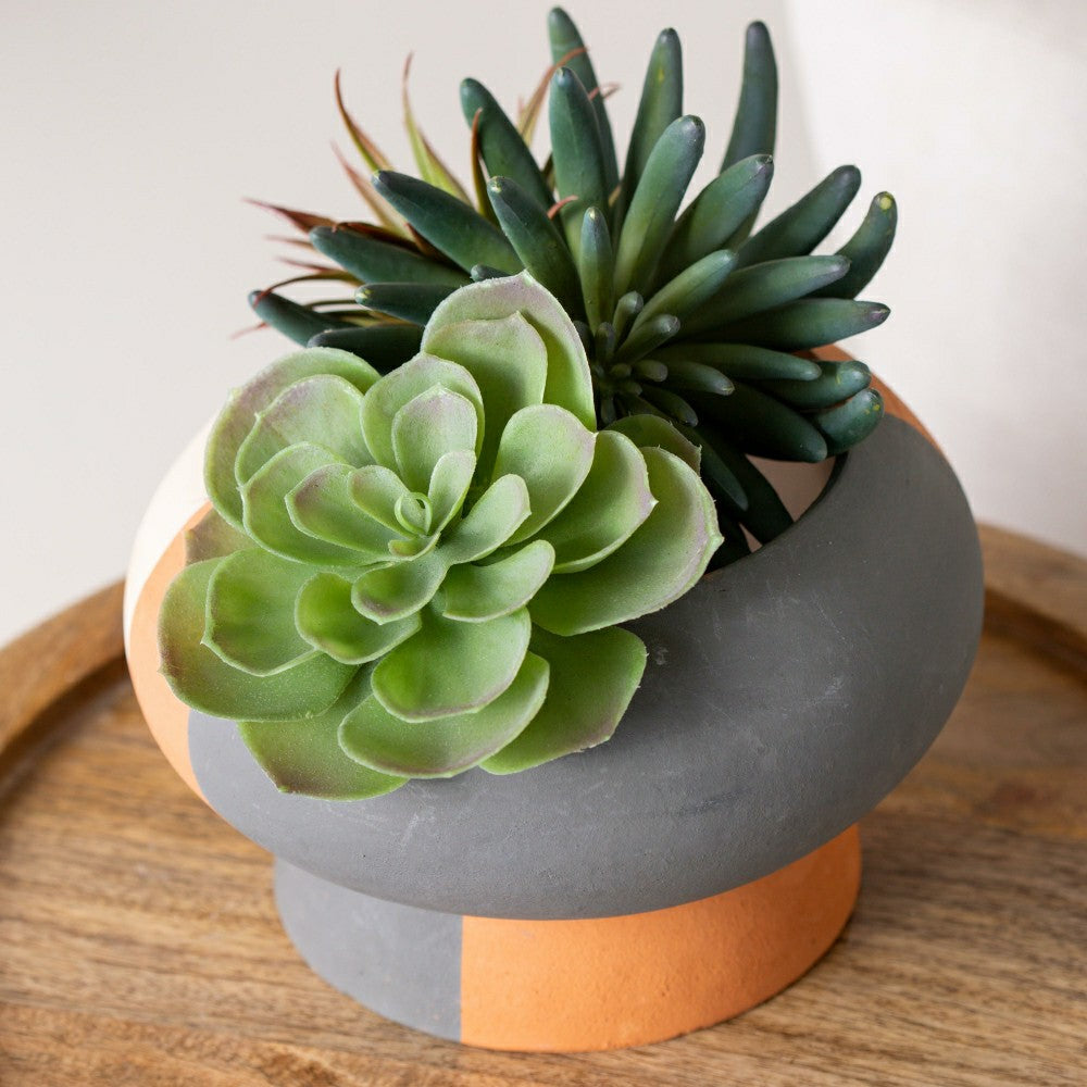 Low Striped Planter | Plow & Hearth