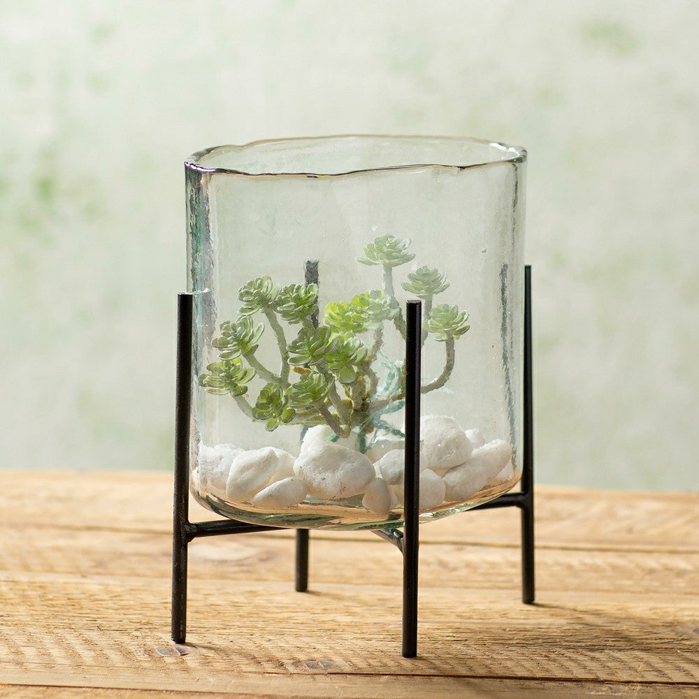 Small Oval Glass Stand | Plow & Hearth
