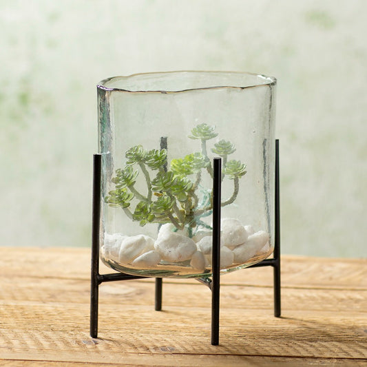 Small Oval Glass Stand | Plow & Hearth