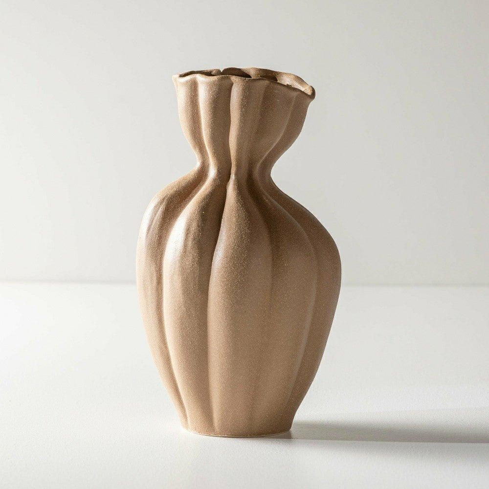 11" Textured Stoneware Vase | Plow & Hearth