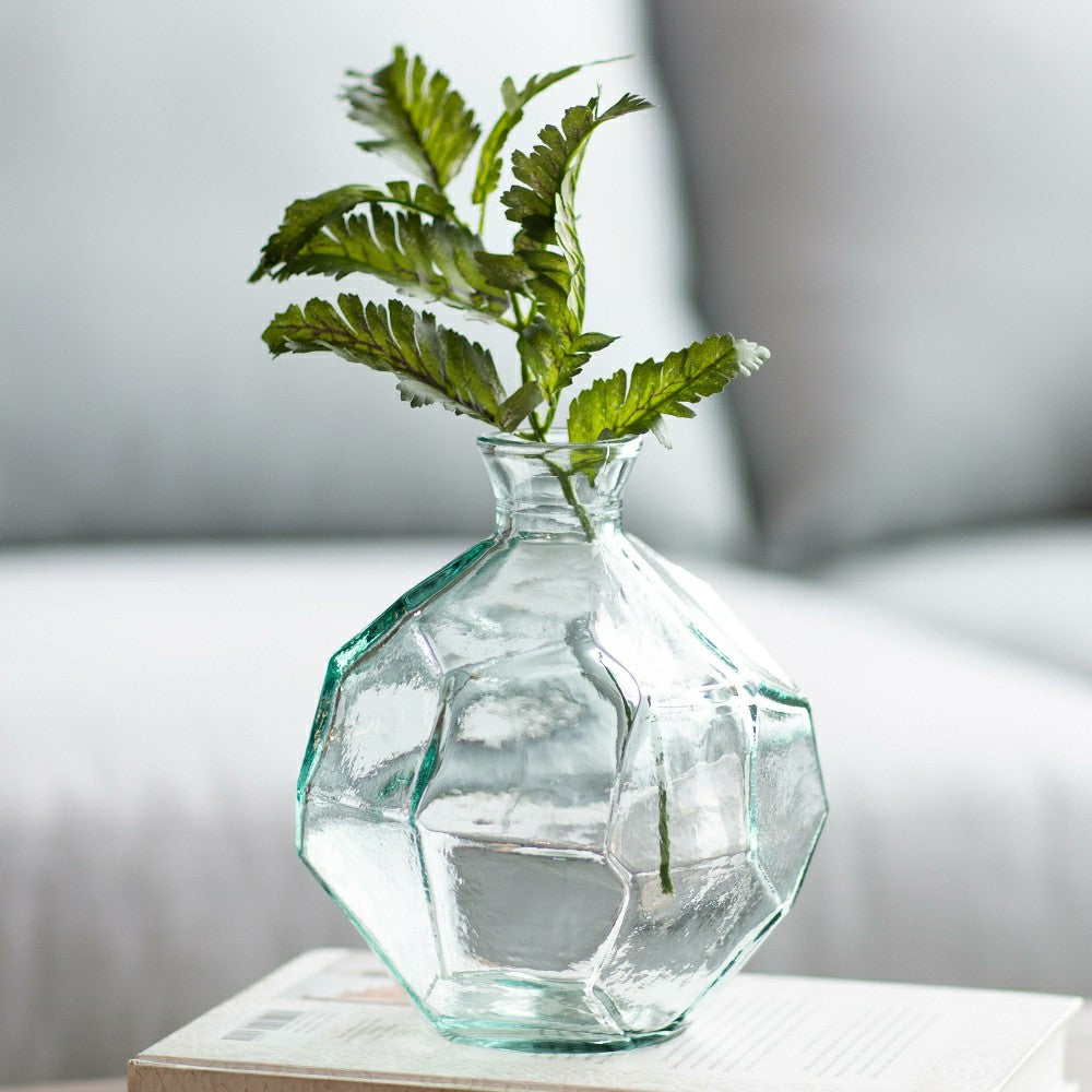 Spanish Origami Recycled Glass Vase | Plow & Hearth